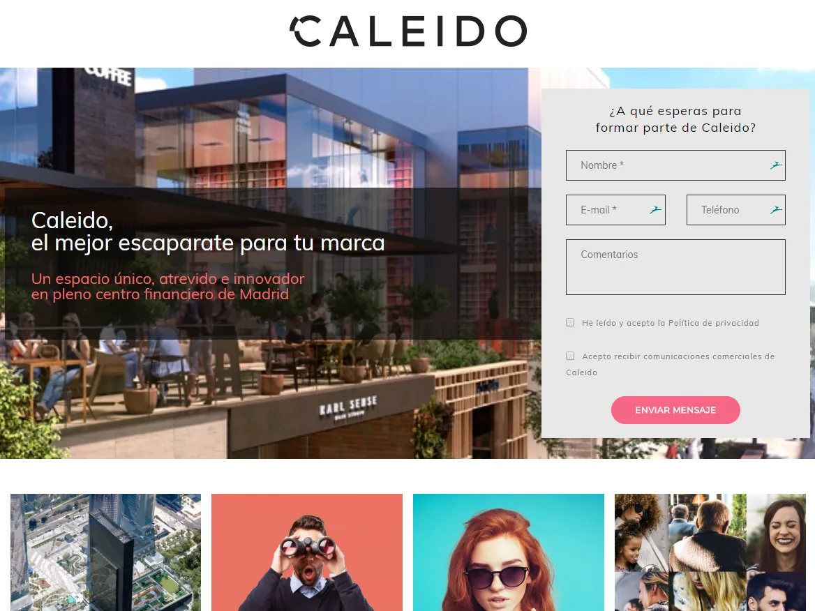 Espacio Caleido: landing de captación de operadores de la web de preapertura