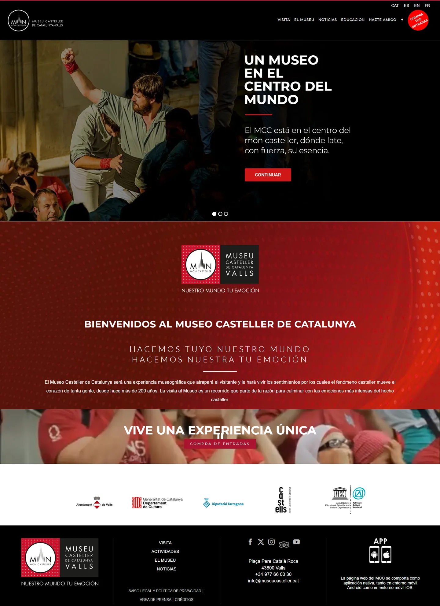 Museu Casteller de Catalunya: página de inicio de museucasteller.cat