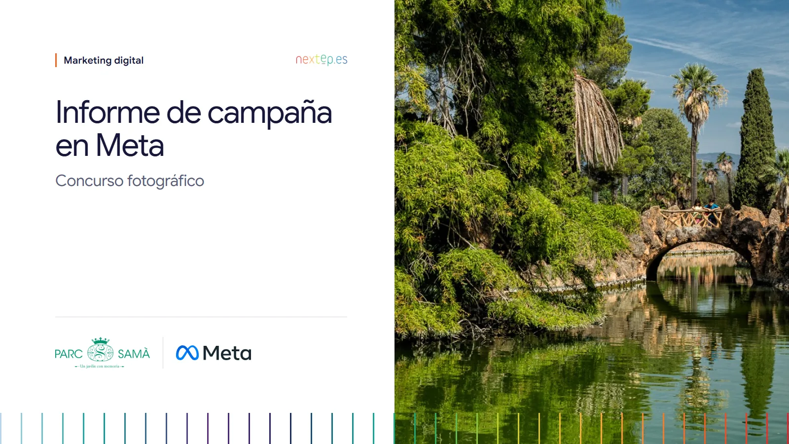 Parc Samà: portada del informe de la campaña del concurso fotográfico en Meta