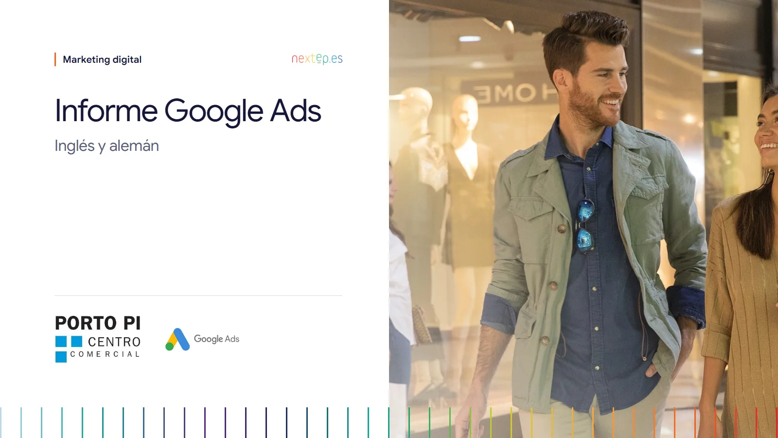 Porto Pi: portada del informe de Google Ads en inglés y alemán