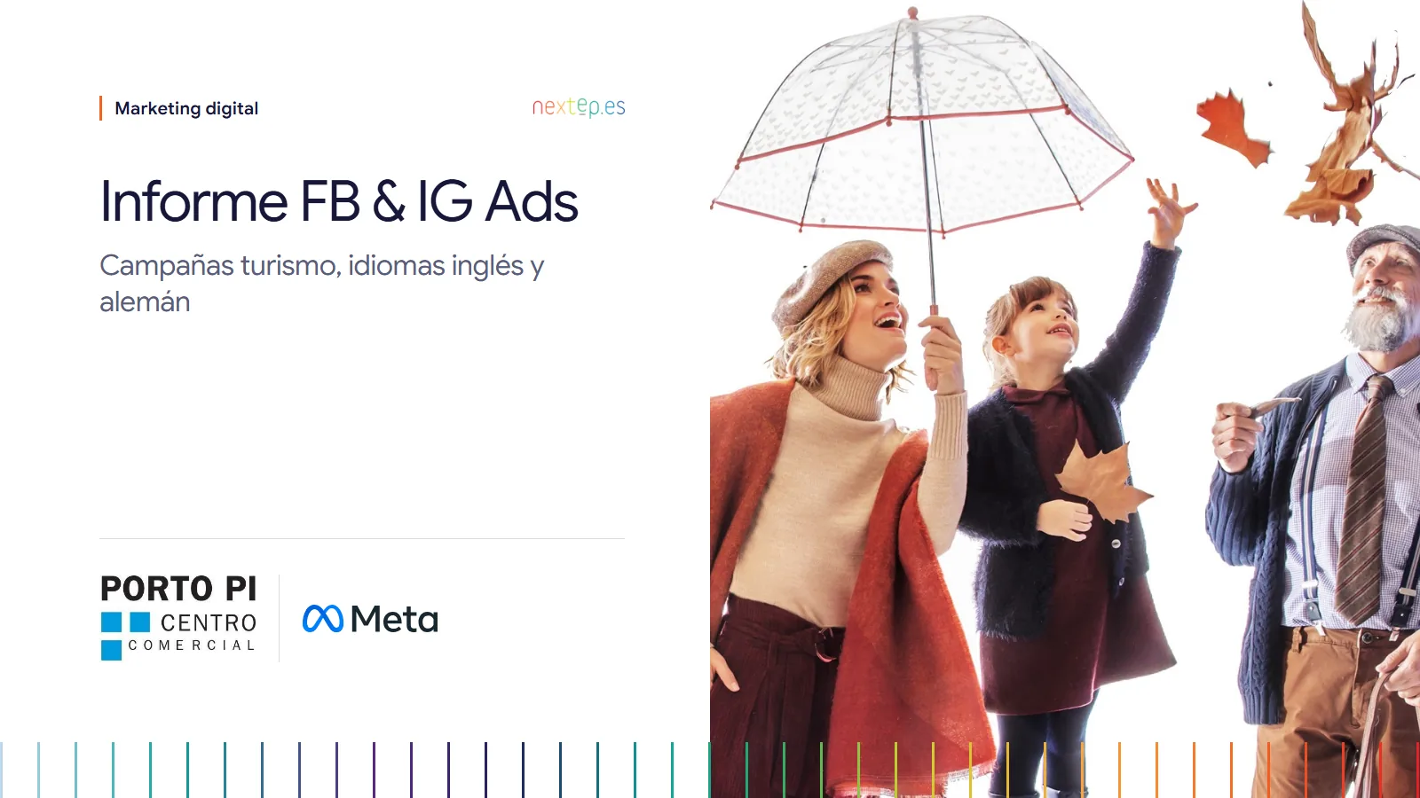 Porto Pi: portada del informe de Facebook e Instagram Ads de las campañas de turismo