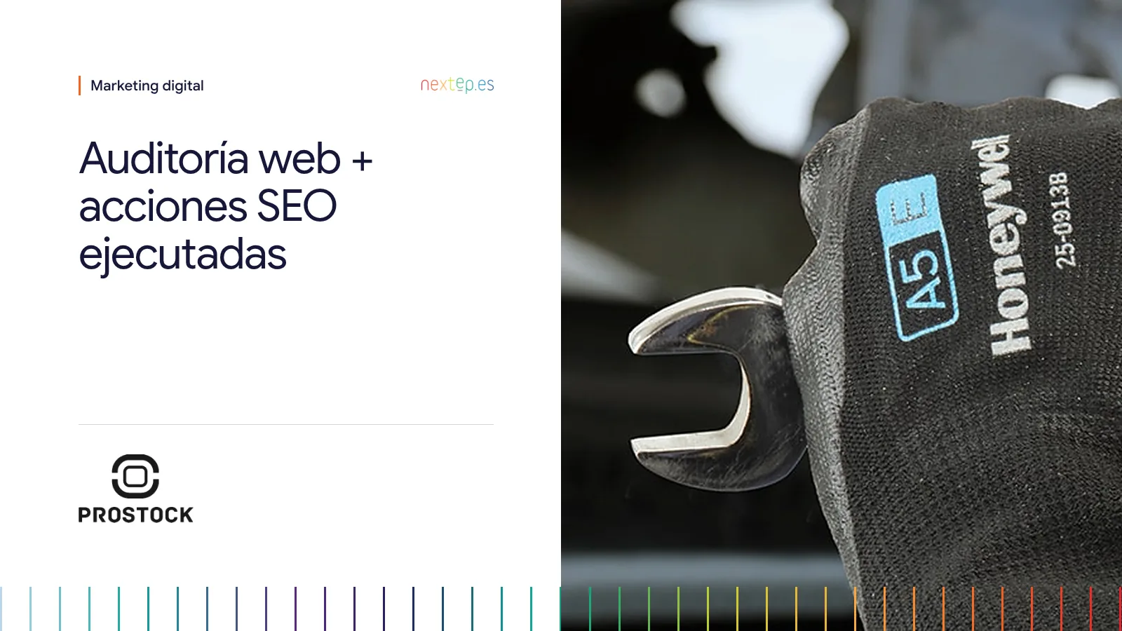 Prostock: portada de la auditoría web con las acciones SEO ejecutadas