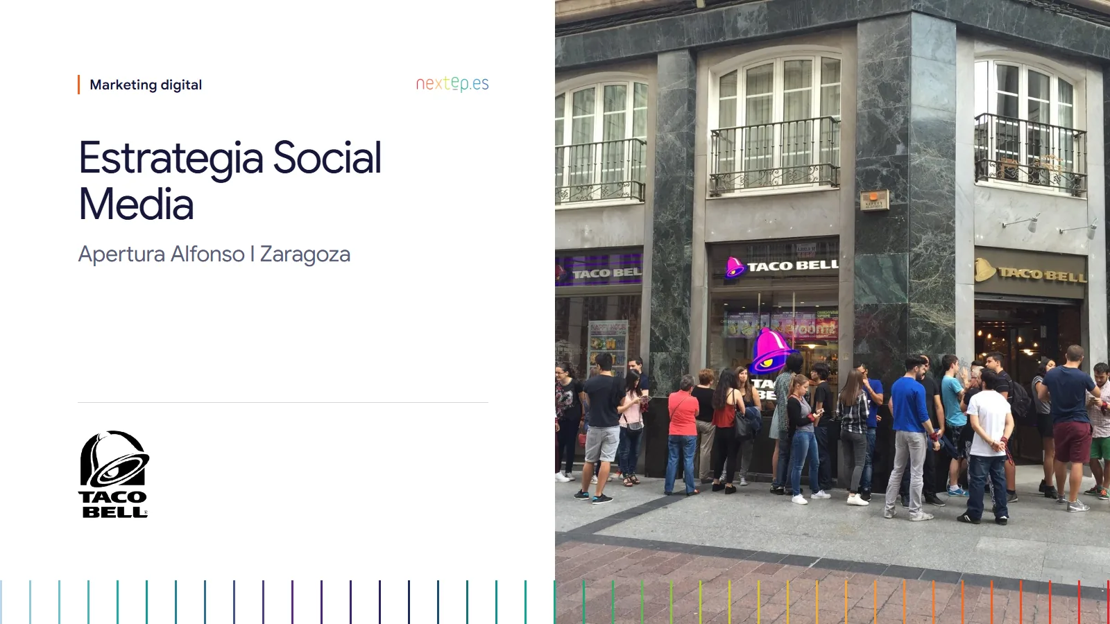 Taco Bell España: portada de la estrategia en redes sociales para la apertura de Alfonso I en Zaragoza
